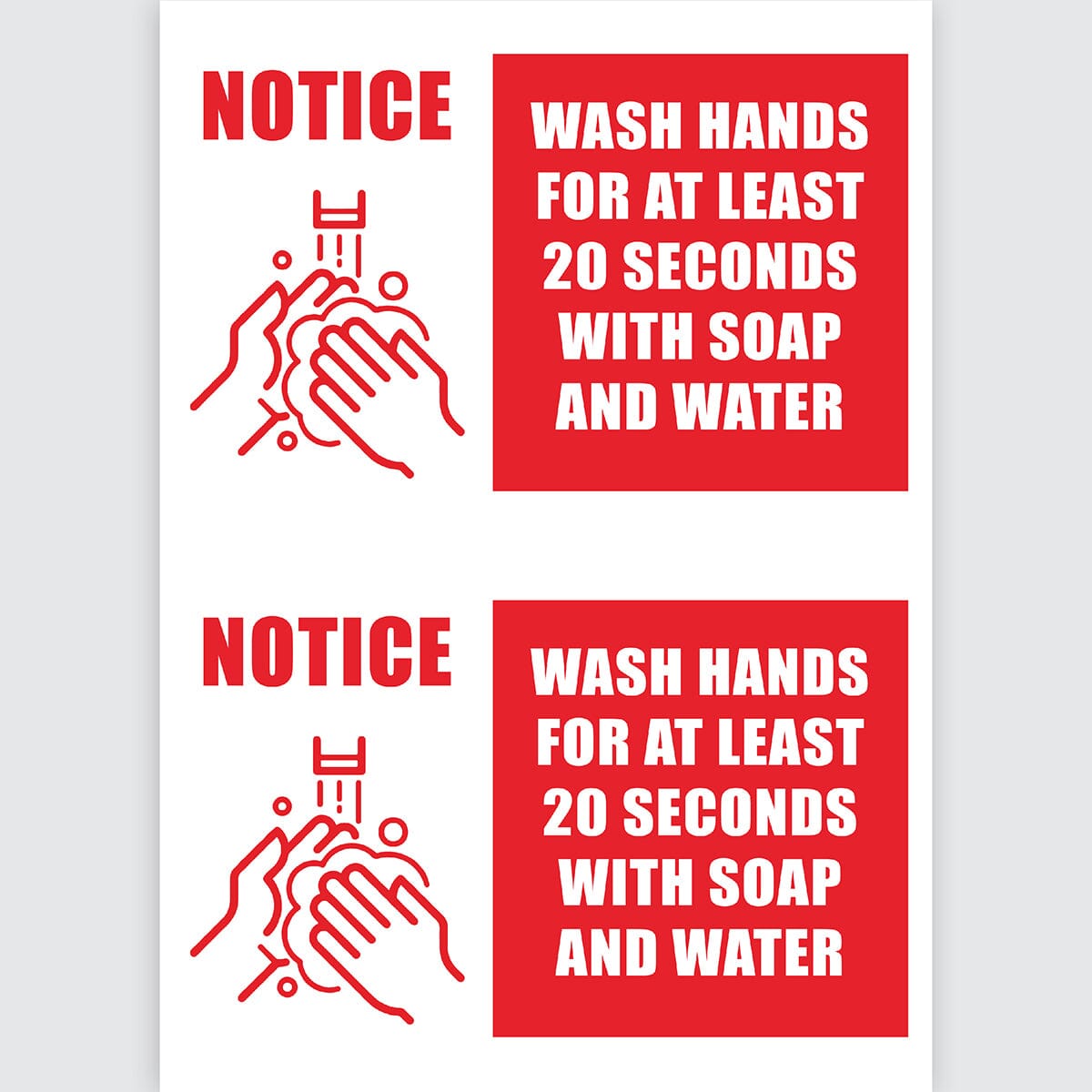 Avery Pre-Printed Self-Adhesive Sign Wash your Hands A4 2up 5 Sheets