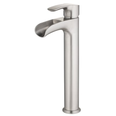 allen + roth Eliza Brushed Nickel Vessel 1-handle Bathroom Sink Faucet with Drain - $85