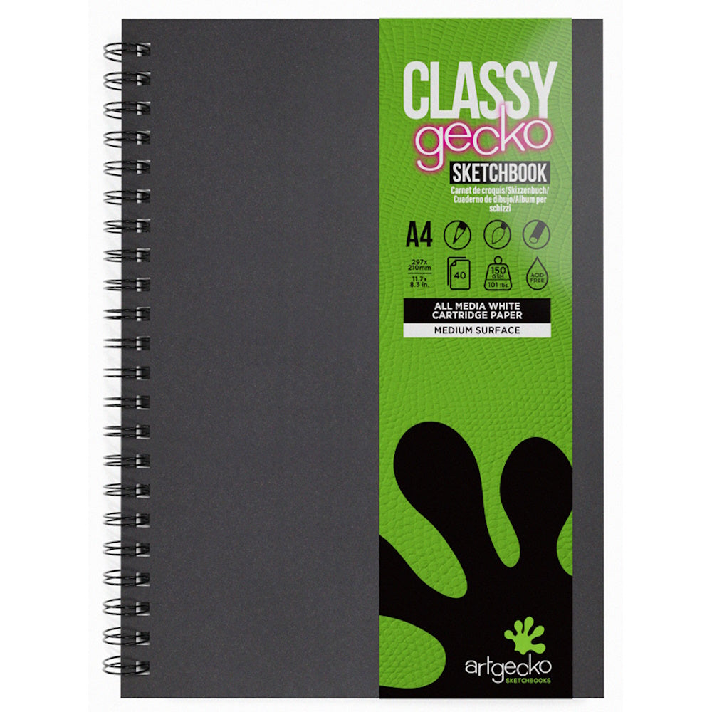 Artgecko Classy Sketchbook A4 80 Pages 40 Sheets 150gsm White Paper