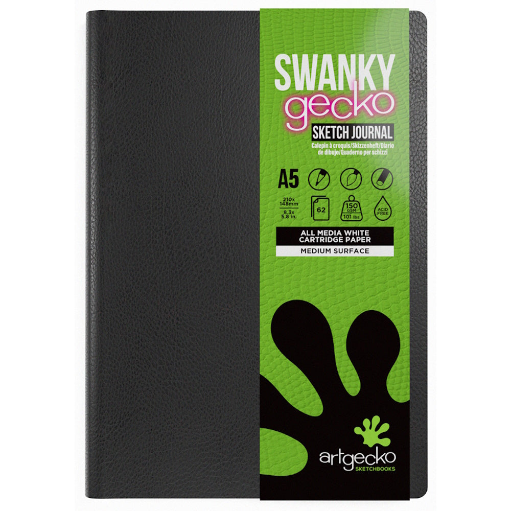 Artgecko Swanky Sketch Journal A5 124 Pages 62 Sheets 150gsm White Paper