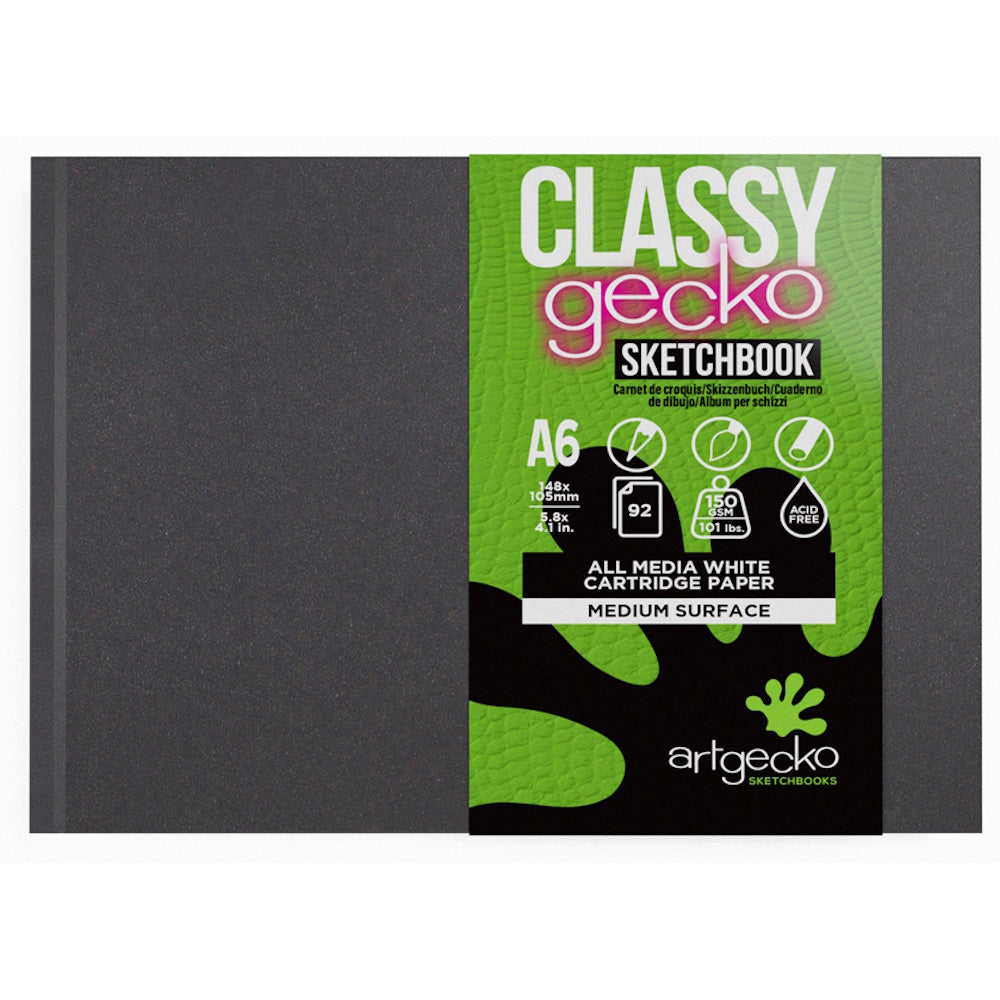 Artgecko Classy Sketchbook Casebound A6 Landscape 92 Pages 46 Sheets 150gsm White Paper