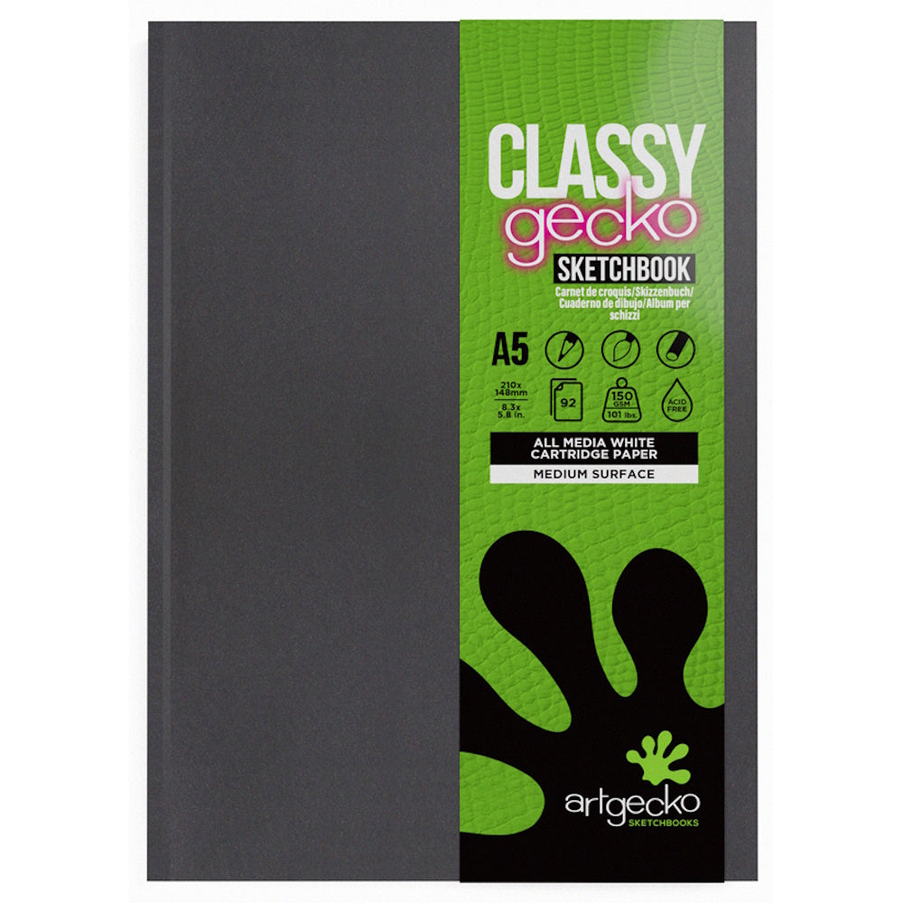 Artgecko Classy Sketchbook Casebound A5 92 Pages 46 Sheets 150gsm White Paper