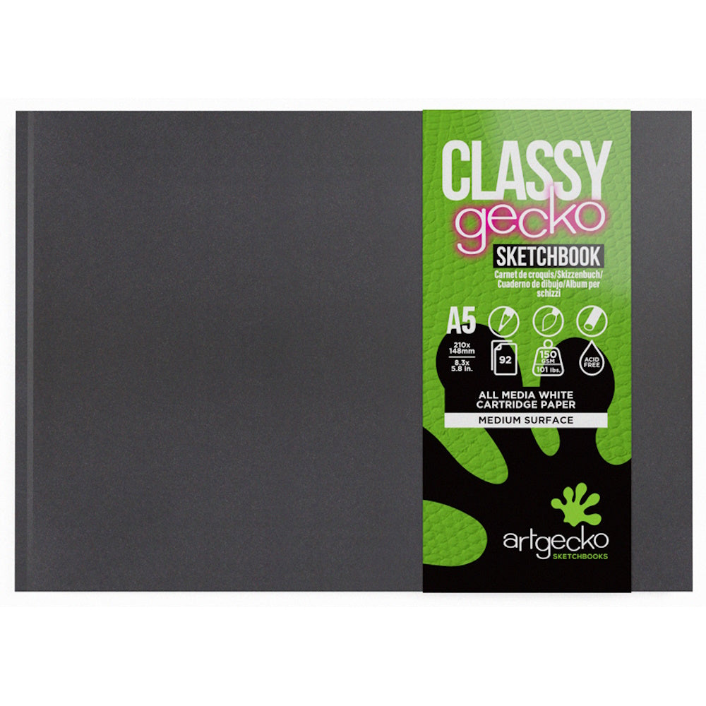 Artgecko Classy Sketchbook Casebound A5 Landscape 92 Pages 46 Sheets 150gsm White Paper