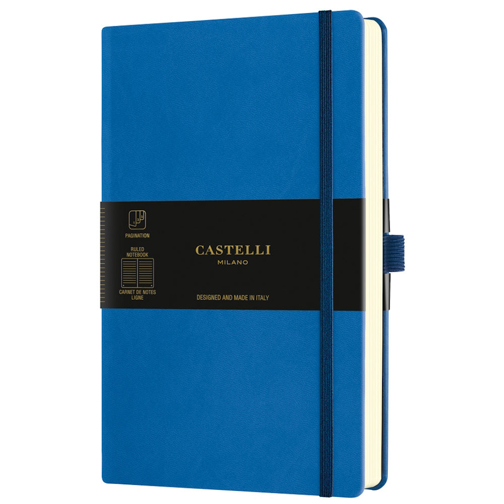 Castelli Notebook Aquarella A5 Ruled Blue Sea