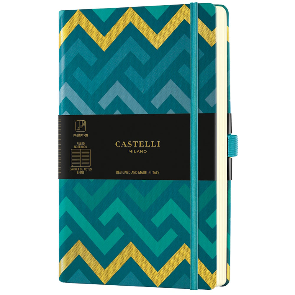 Castelli Notebook Oro A5 Ruled Labyrinths