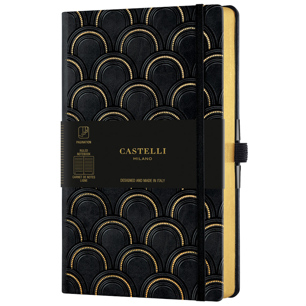 Castelli Notebook Copper and Gold A5 Ruled Deco Gold
