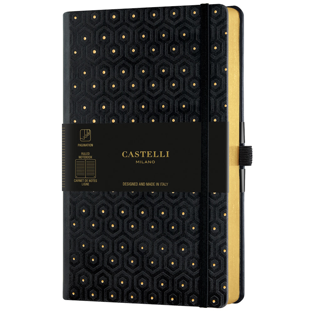 Castelli Notebook Copper and Gold A5 Ruled Honey Gold
