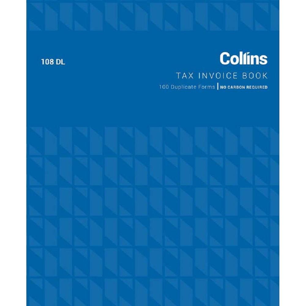 Collins Tax Invoice 108DL Duplicate No Carbon Required