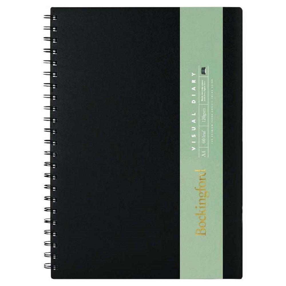 Bockingford Visula Diary A4 60 Leaf Black 120gsm