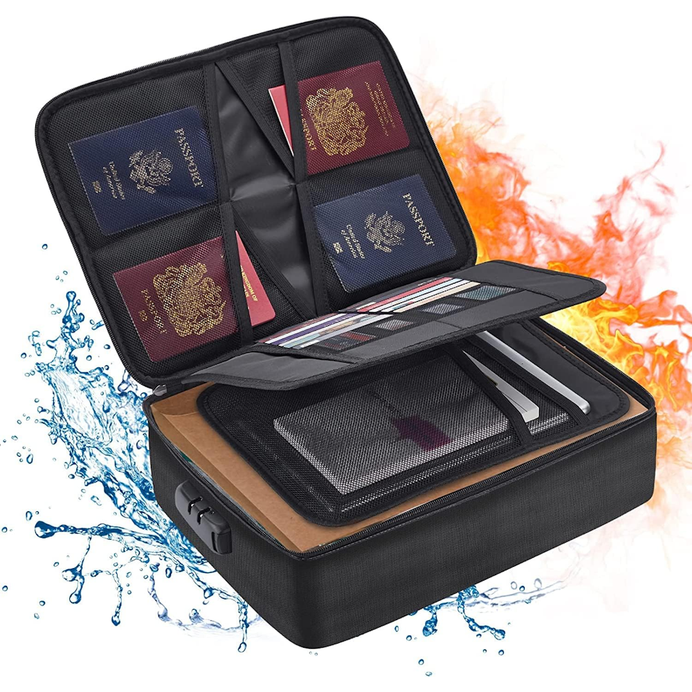 3-Layer Fireproof Document Organizer with Lock