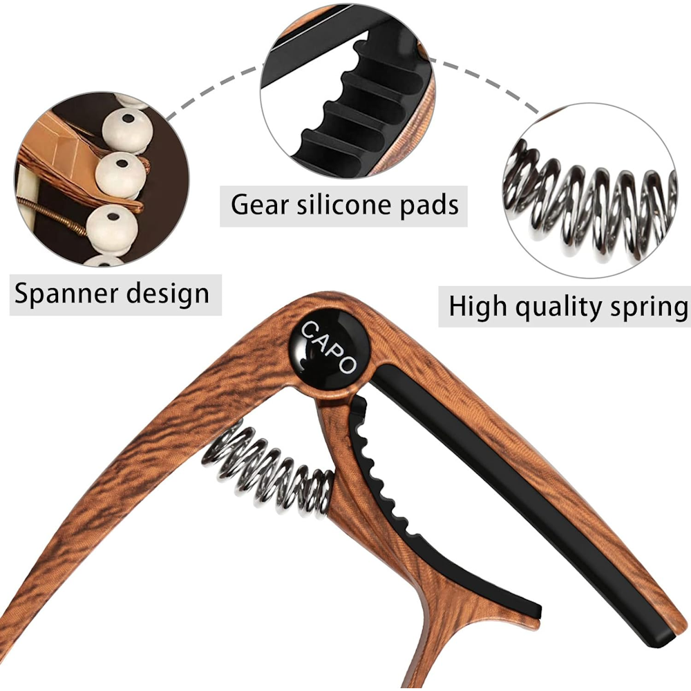 Acoustic Guitar Capo with Built-in Pick Holder