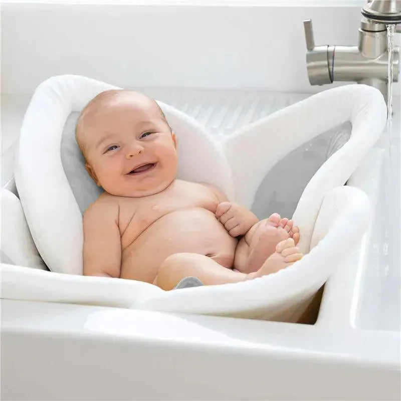 Blooming Bath Lotus - Baby Bath Seafoam, White/Gray